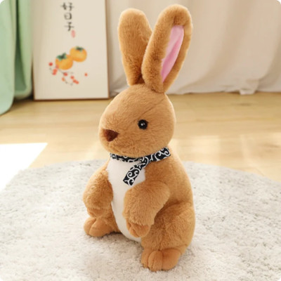 33cm Cute Stuffed Rabbit Plush Toy Soft Stuffed Rabbit Birthday Scarf ...