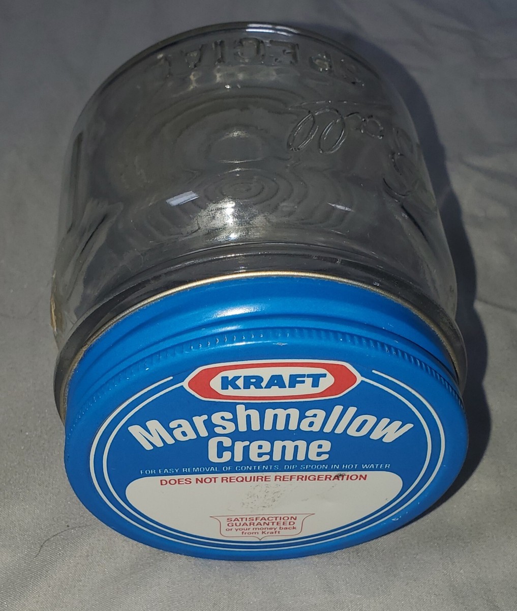 USA VINTAGE marshmallow 瓶蓋 Vintage Kraft Marshmallow Cream Glass Wide Mouth Jar Ball Special