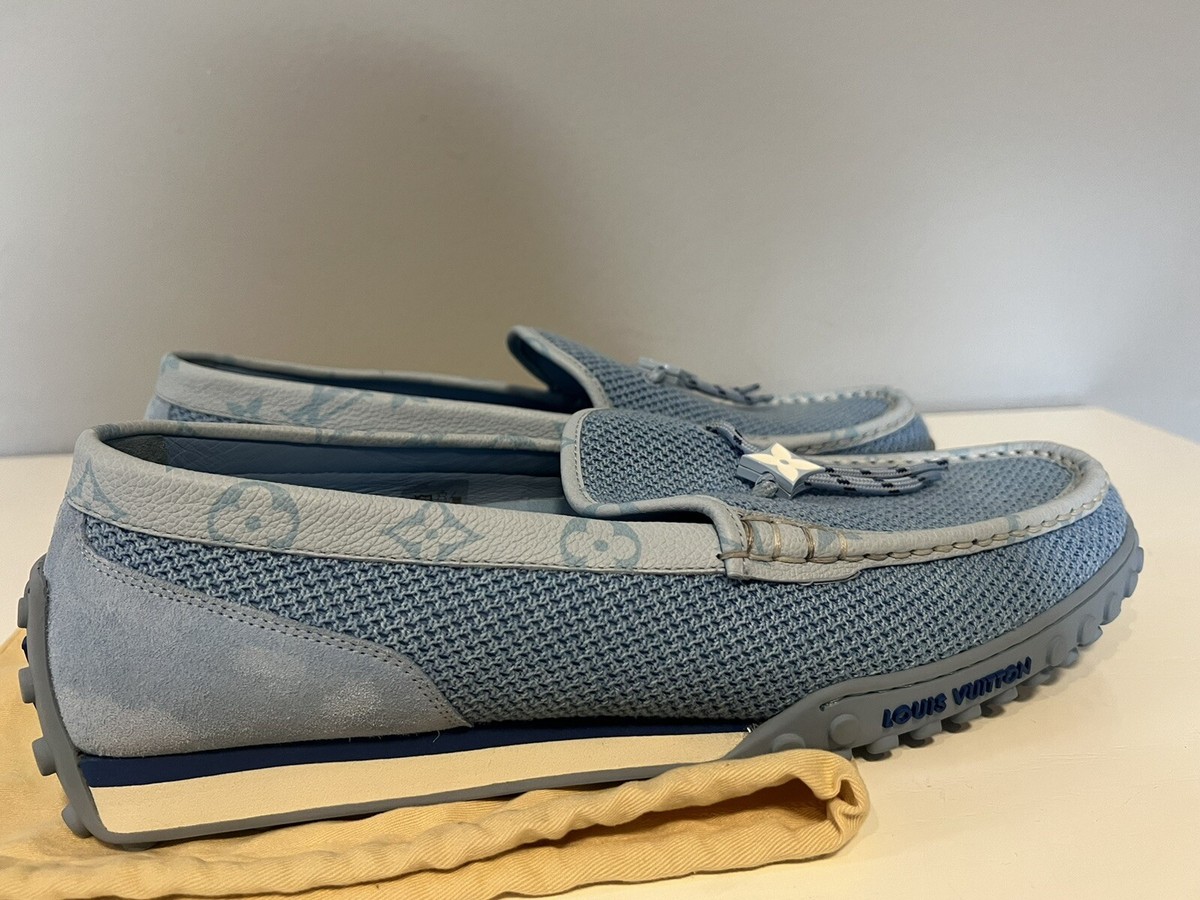 mens louis vuitton loafer 12, Light blue limited color Racer 
