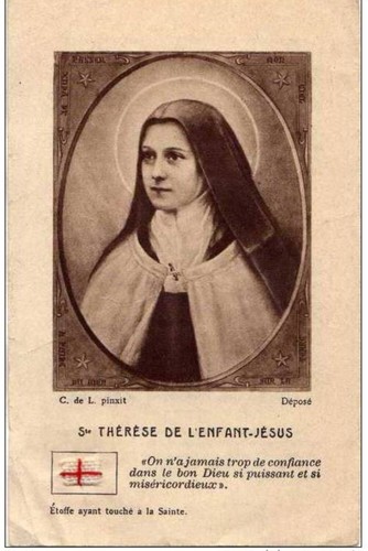 Reliquaire Avec Tissu Ayant Touché Sainte Thérèse - Objet De Dévotion Ancien