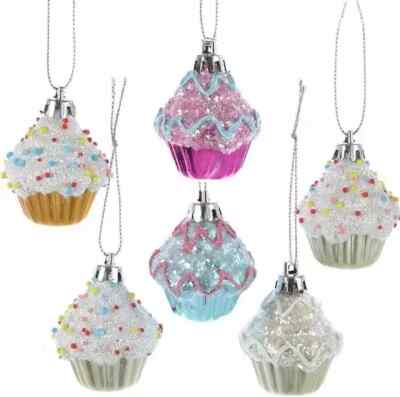 2'' Cupcake Ornament Set of 6