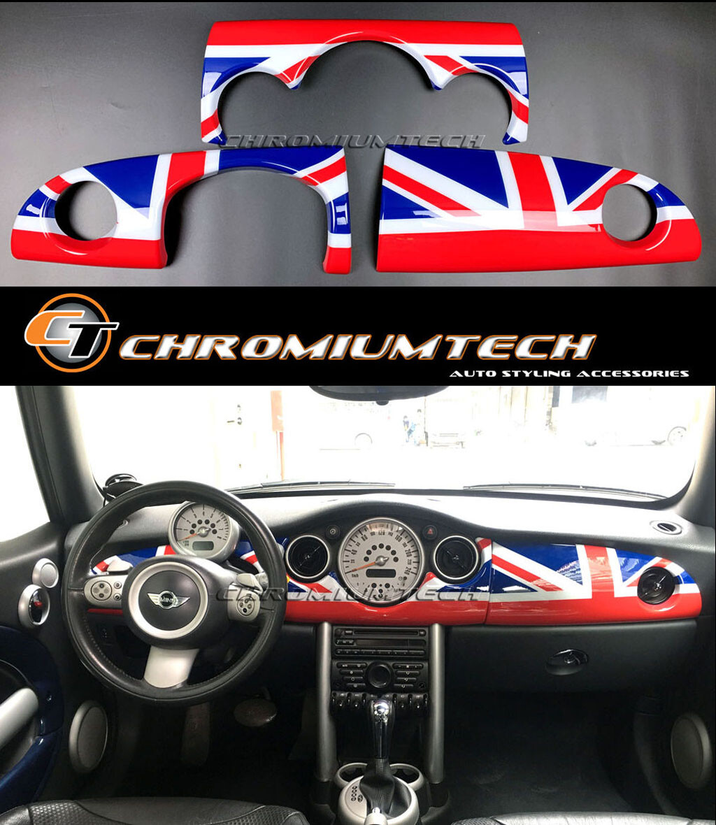 Mini R50 Decals Interior Dashboard Trim Kit KUNGKIC Carbon Fiber Interior Trim For MINI ...