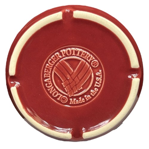 LONGABERGER Woven Traditions Pottery 1 Pint Salt Crock - Paprika - Picture 3 of 4