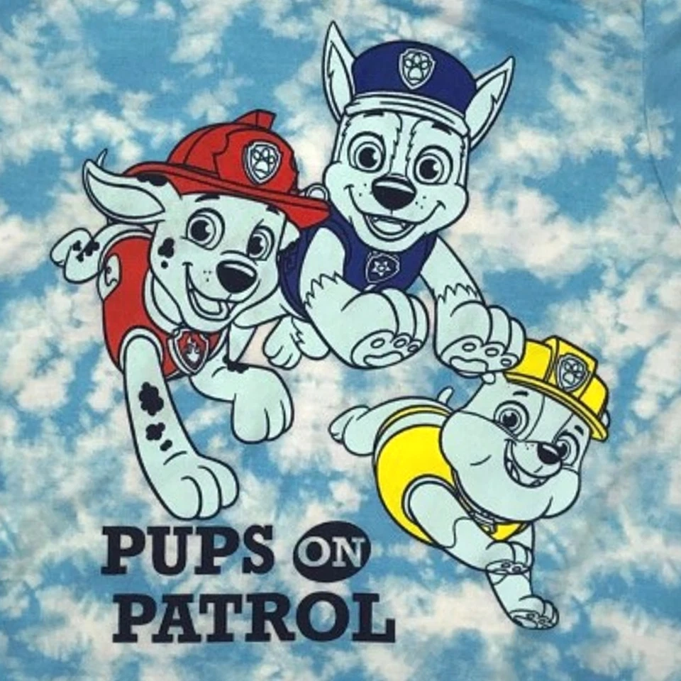 Camiseta Camiseta Paw Patrol Boys Azul Tie Dye Pups on Patrol Chase Marshall Foto 2 de 2