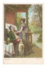 c1900 PC: Austrian Soldier & Wife – Post-War – Beaded Woman’s Dress