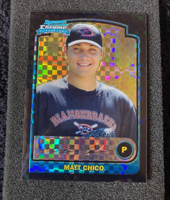 2003 Bowman Chrome Draft X-Fractors Baseball Card #54 Matt Chico /130