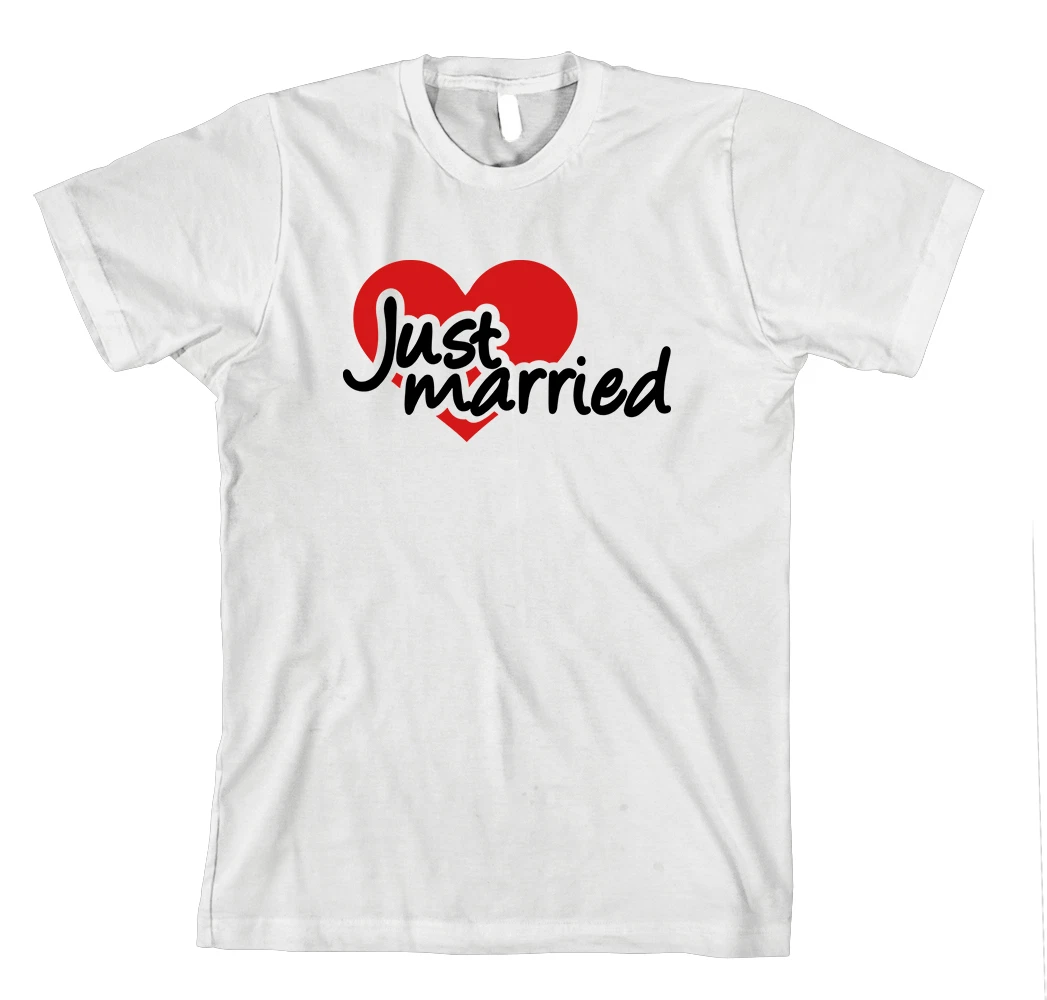 Tee shirt just married hot sale