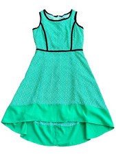 NEW YORK & COMPANY DRESS SIZE MEDIUM LIME GREEN HIGH LOW A-LINE SLEEVELESS SOFT
