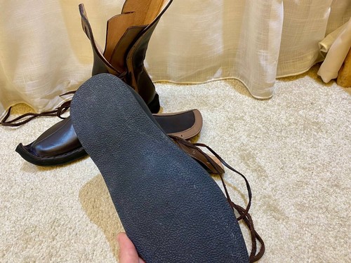 Medieval Leather Boots , Viking Pirate Boots, Long Shoes, Authentic Boot - Picture 9 of 9