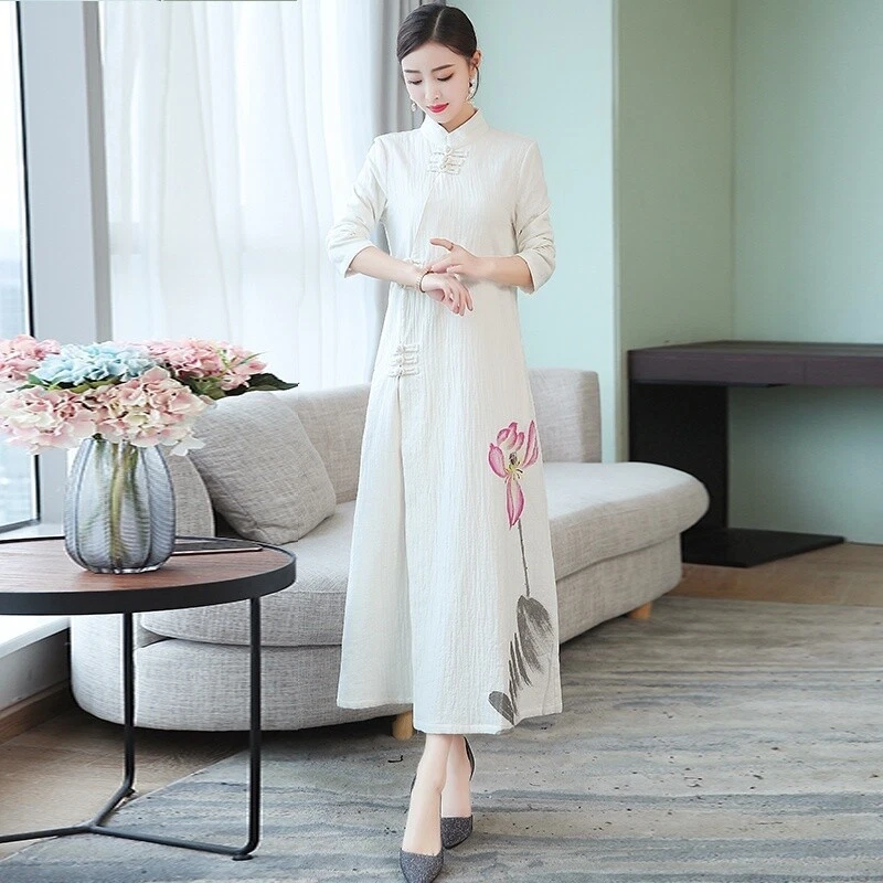 Linen cheongsam hotsell