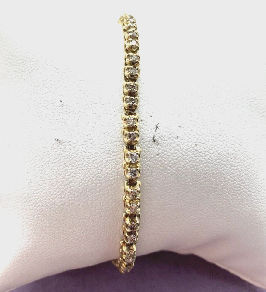 Brazalete tenis diamantes oro amarillo 10kt 7,5" 1,6ctw SI1-I2, J TLB 983983-6 Foto 2 de 4