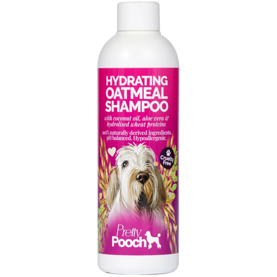 PRETTY POOCH Oatmeal Dog Shampoo Natural & Hypoallergenic for Dry Itchy & Sensitive Skin
