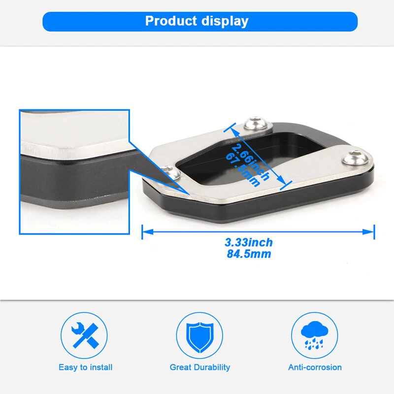 Kickstand Foot Enlarger Plate Pad Fit For Suzuki DR650 DR650SE 1996-2024 2016 - Image 2 of 4