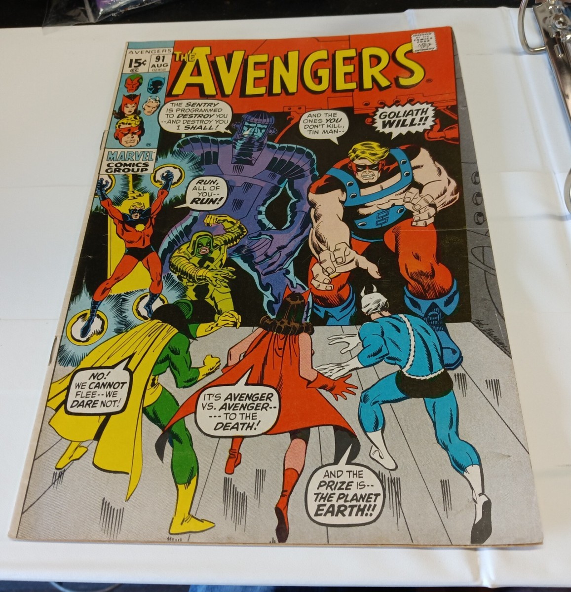 1971 Marvel AVENGERS #91 Kree Skrull War, Captain Marvel, Sentry