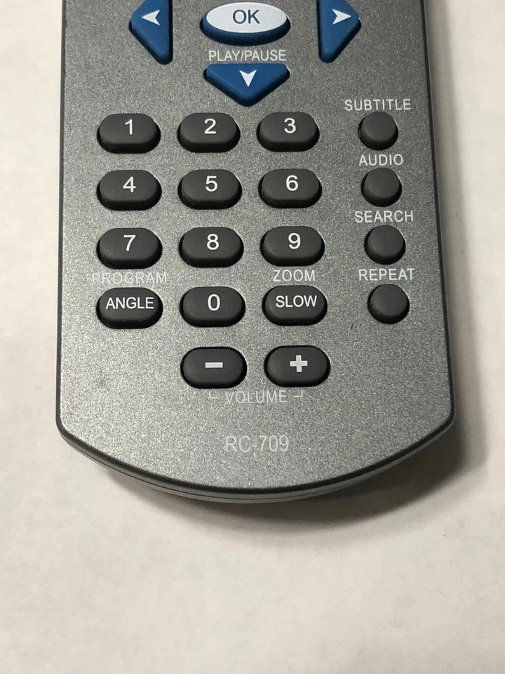Audiovox RC-709 DVD Remote Control - Part Number RC-709 DVD Remote for Audiovox - Image 3 of 4