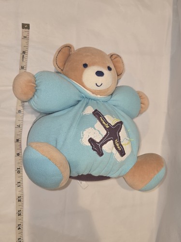 Kaloo Fat Teddy Bear Baby Soft Toy Plush Comforter Doudou Blue Airplane - Picture 4 of 5