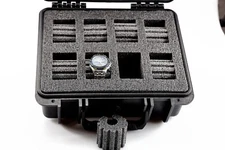 Classic Black case with Pelican 1400 precut 8 watch Collectors Foam nameplate