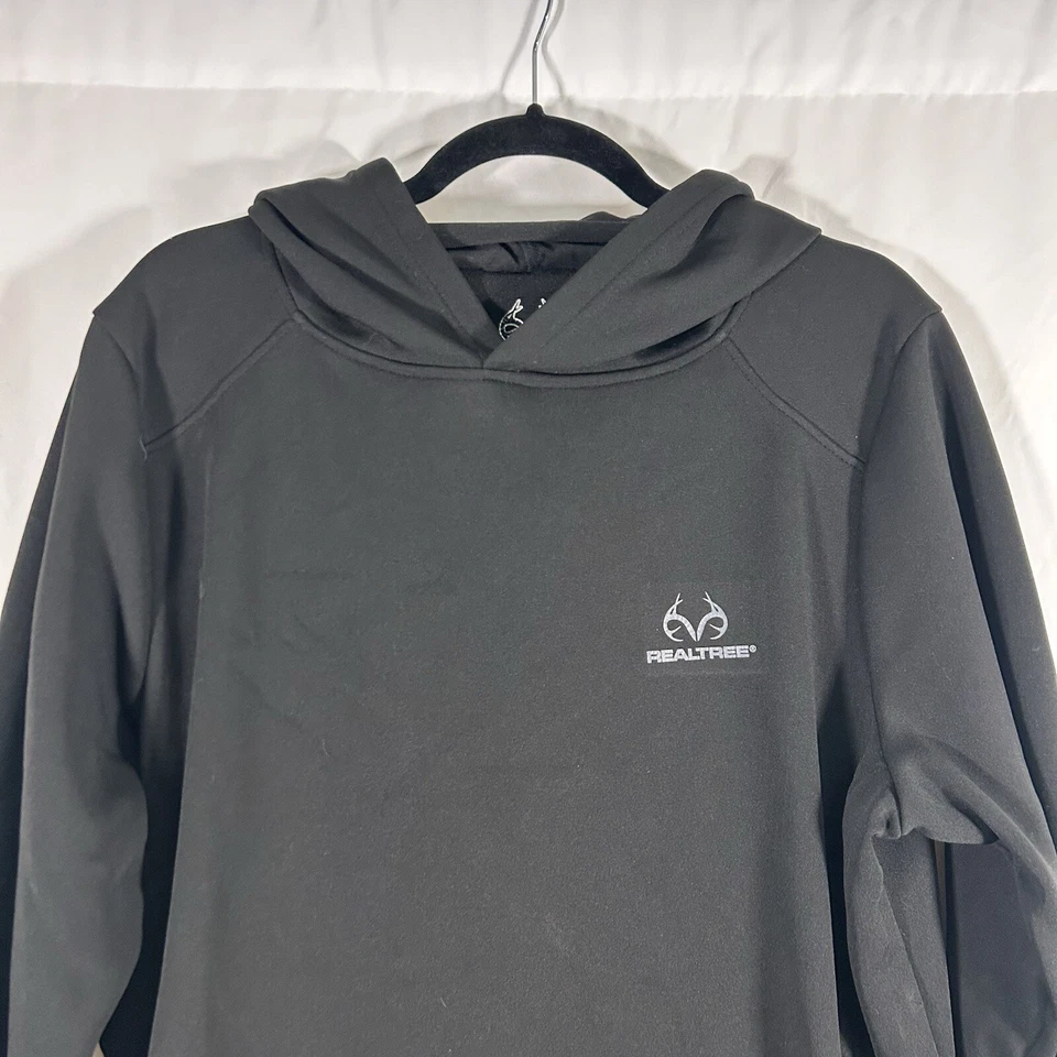 Sudadera con Capucha Real Tree Para Mujer XL Negra Sólida Bolsillos con Cremallera Pullover Poliéster Foto 2 de 4