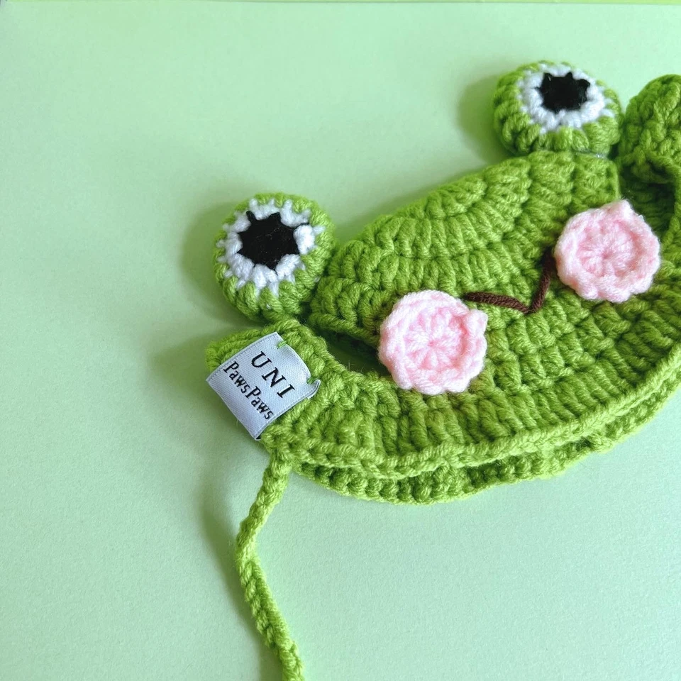 Froggie猫和小狗钩针帽/针织猫帽 — 第 2/4 张图片