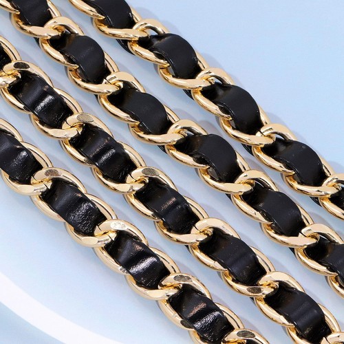 Chain Belts Leather Waist Belt for Women Layered Metal Chain Belt Gold XL/2XL - Picture 5 of 6
