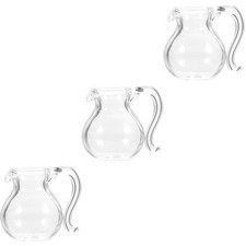 3 pcs  Miniatures Glass Teapot Mini House Kitchen Accessories Children Toy