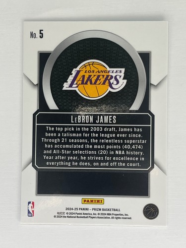 2024-25 Panini Prizm Lebron James Talismen Lakers #5 (DW) - Bild 2 von 4