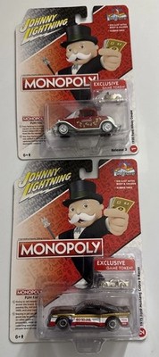JOHNNY LIGHTNING Monopoly Die-Cast #1-1932 Ford Hiboy #2-1975 Mustang Cobra READ