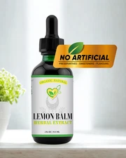Lemon Balm Extract Non-Alcohol Liquid Herb Drops Organic Natural Aid 2 oz