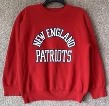 Vintage 80s NFL Mens Sz Medium Red New England Patriots Crewneck Sweatshirt USA