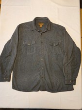 Vintage St Johns Bay Shirt Mens XL Charcoal Button Up Brushed Chamois Heavy