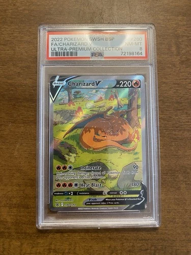 Pokémon TCG Charizard v SWSH260 Black Star Promos Full Art UPC PSA 8