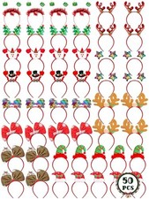 24PCS Christmas Headband, Christmas Headbands for Women, Christmas Party 50 Pcs