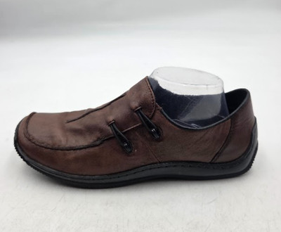 Rieker Wo's Sz 41/9.5/Men's Sz 8 Antistress Brown Leather Slip On Loafers Shoes
