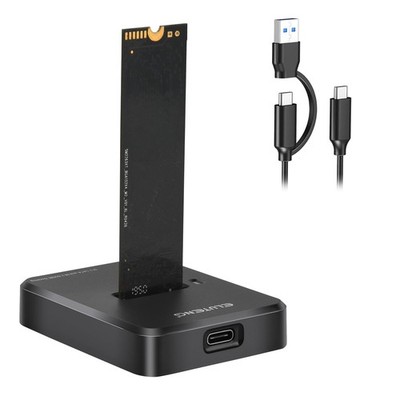ELUTENG M.2 NVMe & SATA to USB C Docking Station Dual Protocol Black 