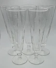 Set of Five VTG Anchor Hocking CUBIST Pilsner Glasses 1960's