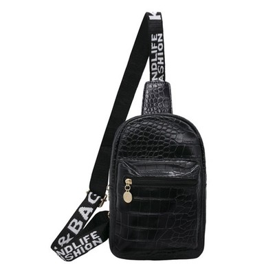 Long Keeper Sling Crossbody Bag - Women Vegan Leather Chest Bag Men Casual Da...