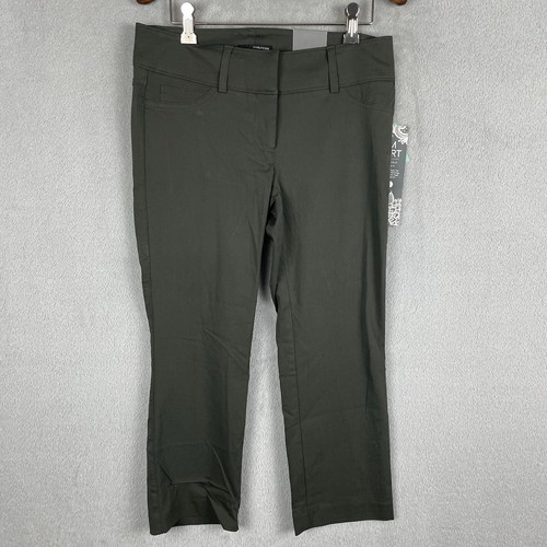 Maurices Smart Capri Pants Womens 3/4 Green Flat Front Mid Rise Stretch NWT - Picture 1 of 12