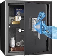 Fingerprint Safe Box, Biometric Home Security Safe with Digital Keypad & Emergen