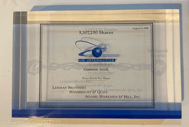 *RARE* Deal Toy Tombstone U.S. Interactive LEHMAN BROTHERS April 9 1999 4/09/99