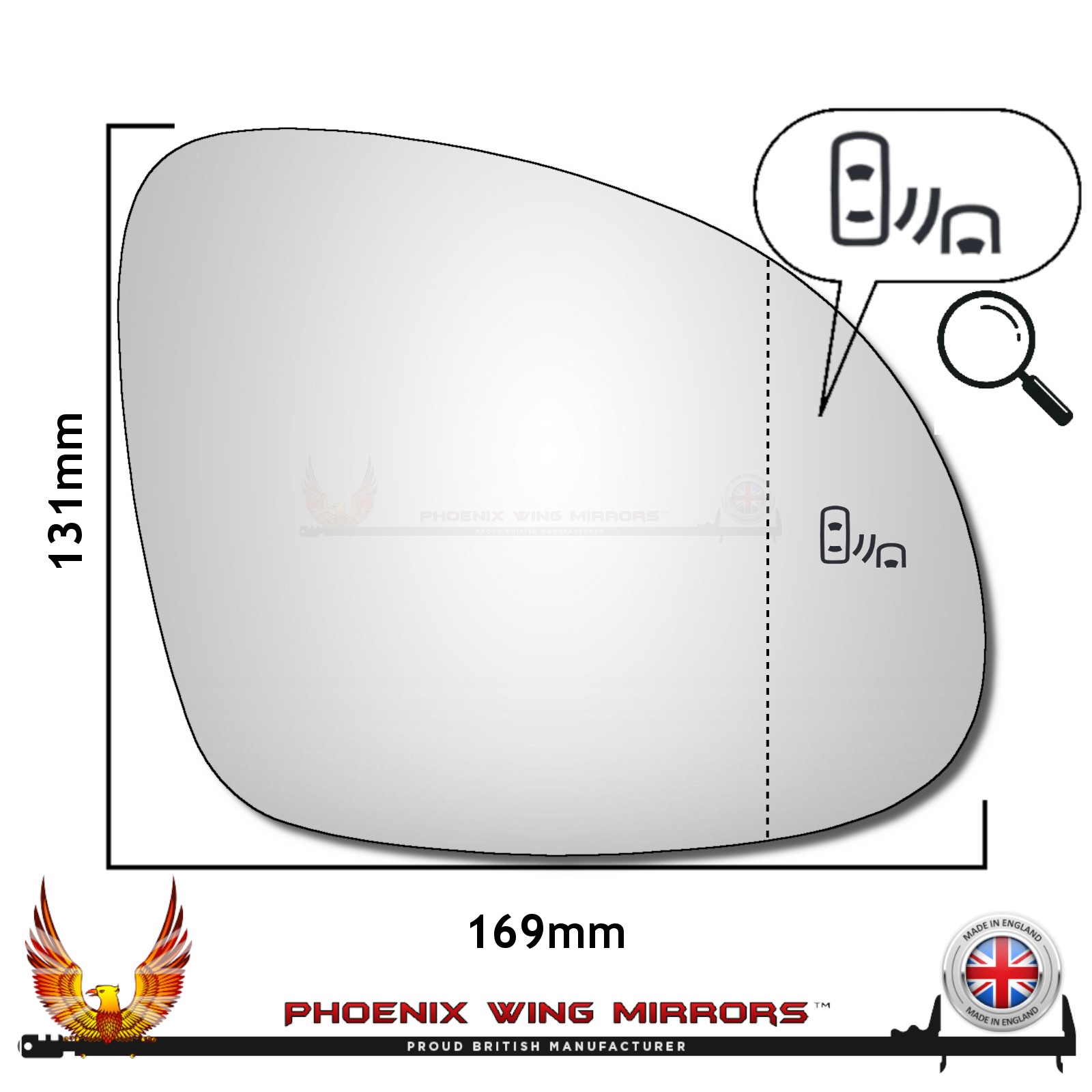 For Seat Alhambra Wing Door Mirror Glass Mk2 2010-2024 Wide Angle Right Hand BSD