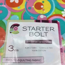 CREATIVE CUTS Starter Bolt 3 Y 43"x108 psychedelic Quilt Fabric Cotton whimsical