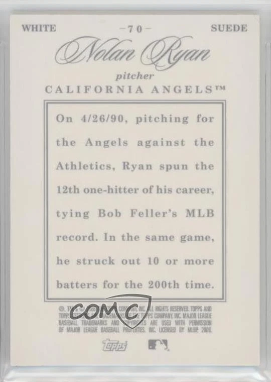 2006 Topps Sterling White Suede /50 Nolan Ryan #70 HOF - Image 2 of 2