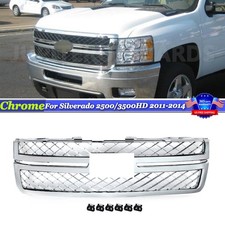 All Chrome Front Grille Mesh Grill For 2011-2014 Chevy Silverado 2500hd 3500hd All Chrome Front Grille Mesh Grill For 2011-2014 Chevy Silverado 2500hd 3500hd