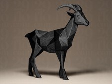 Geometric Goat Figurine | Moderne Ziege aus geometrischen Formen | Stilvolle
