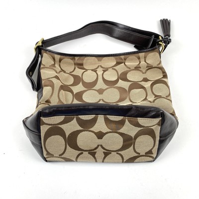 Coach Legacy Signature Logo Hobo Bag Shoulder Bag w/Tassel 21149