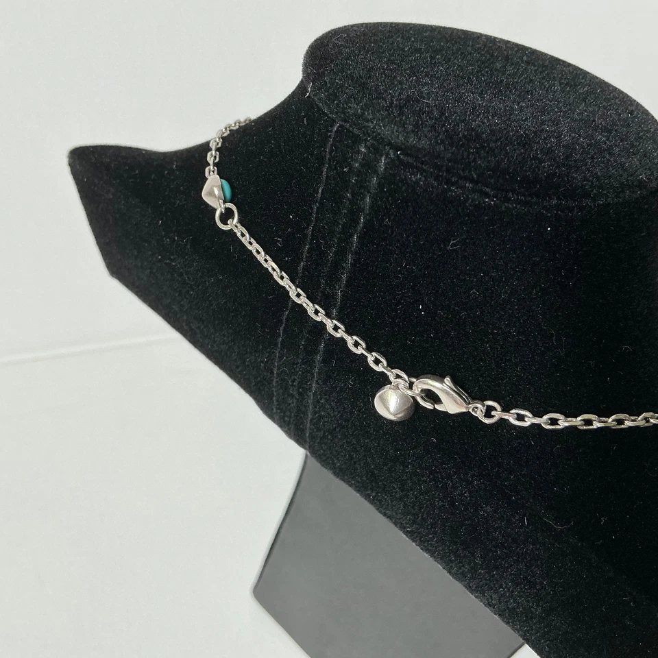 Gucci GG Silver and Blue Stone Necklace - Image 4 of 4