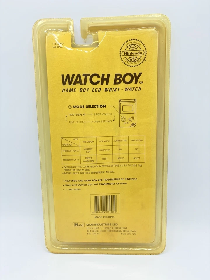 Watch Boy Nintendo Mani GBE002 año 1992 embalaje original - ver descripción 4 - Imagen 4 de 4