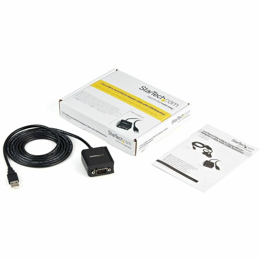 StarTech 1 Port FTDI USB to Serial RS232 Adapter Cable with COM Retention - DB-9 - Image 3 of 4