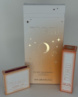 ITEM Beauty In My Element Set Eyeshadow Palette + Blush + Concealer New In Boxes