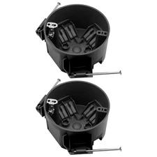New Work 4" Dia round Ceiling Nail Electrical Black Box 1-Gang, Home Improvement